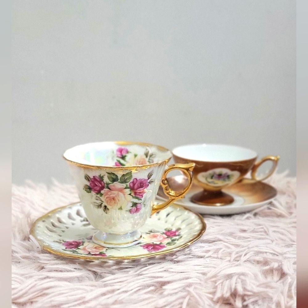 💙Vintage Shafford Japan Handmade 2 sets of tea cups